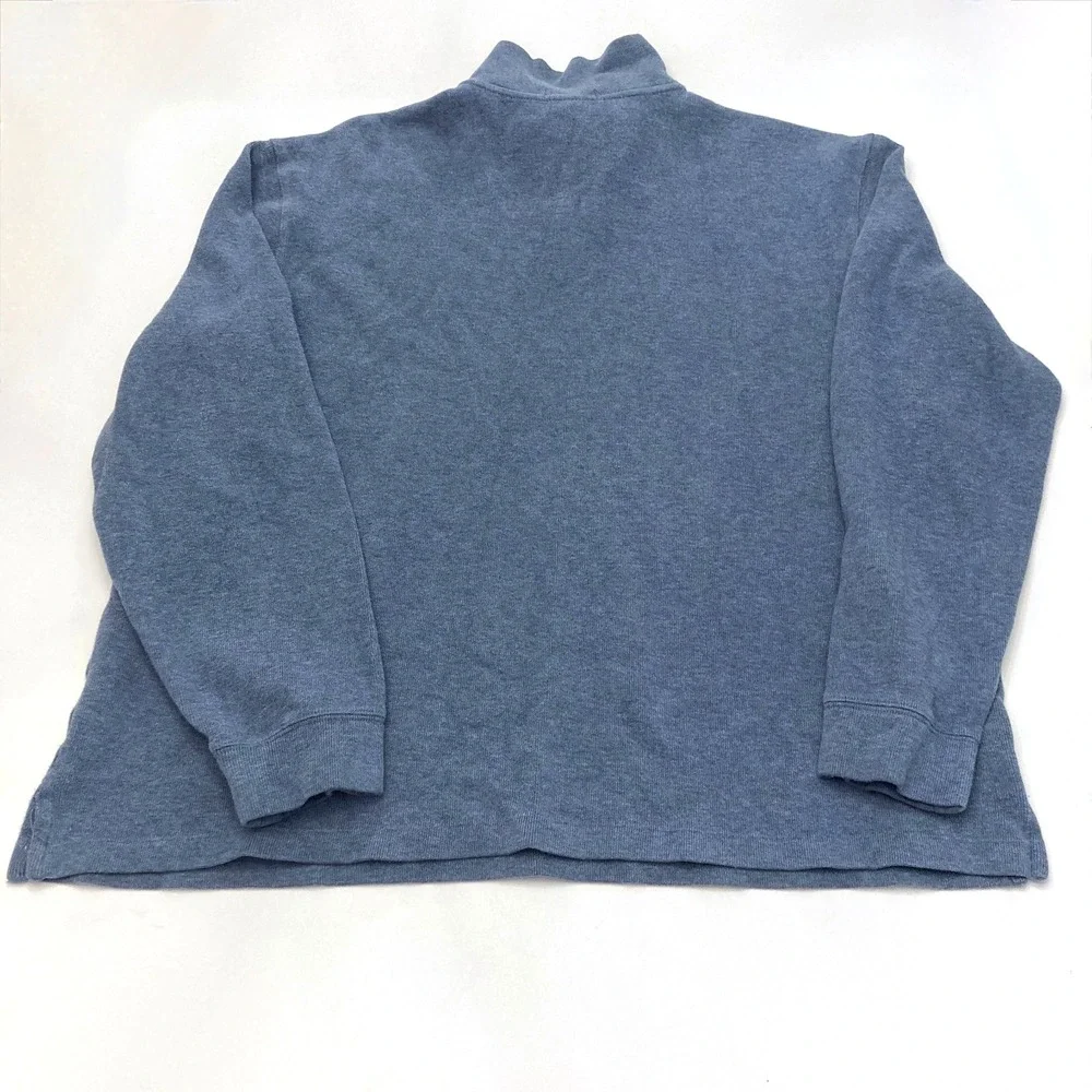 Polo‎ Ralph Lauren Mens Blue Quarter Zip Pullover Sweater XL Red Pony Mock Neck